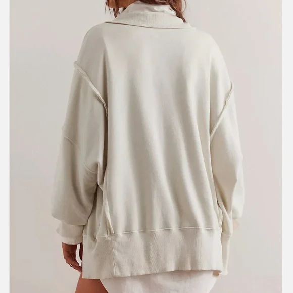 FP We The Free Camden Henley Sweatshirt in Grey Opal sz lg NWT - Picture 2 of 9